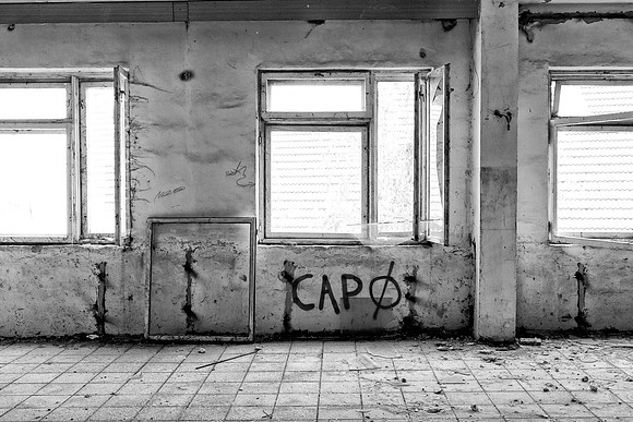 Russian barracks, locals posting comments on walls